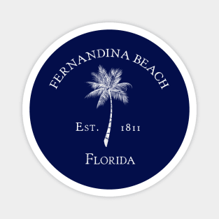 Fernandina Beach Florida Vintage Palm Magnet